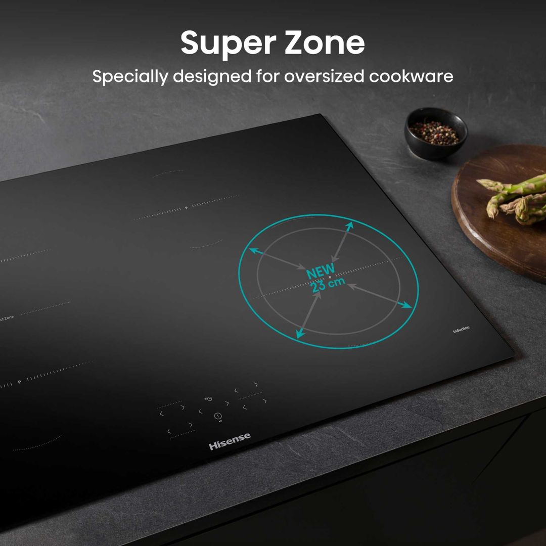 Hisense HI8421BSC Hisense 80cm 4 Zone Induction Hob with Bridge Zone - Black - Image 1