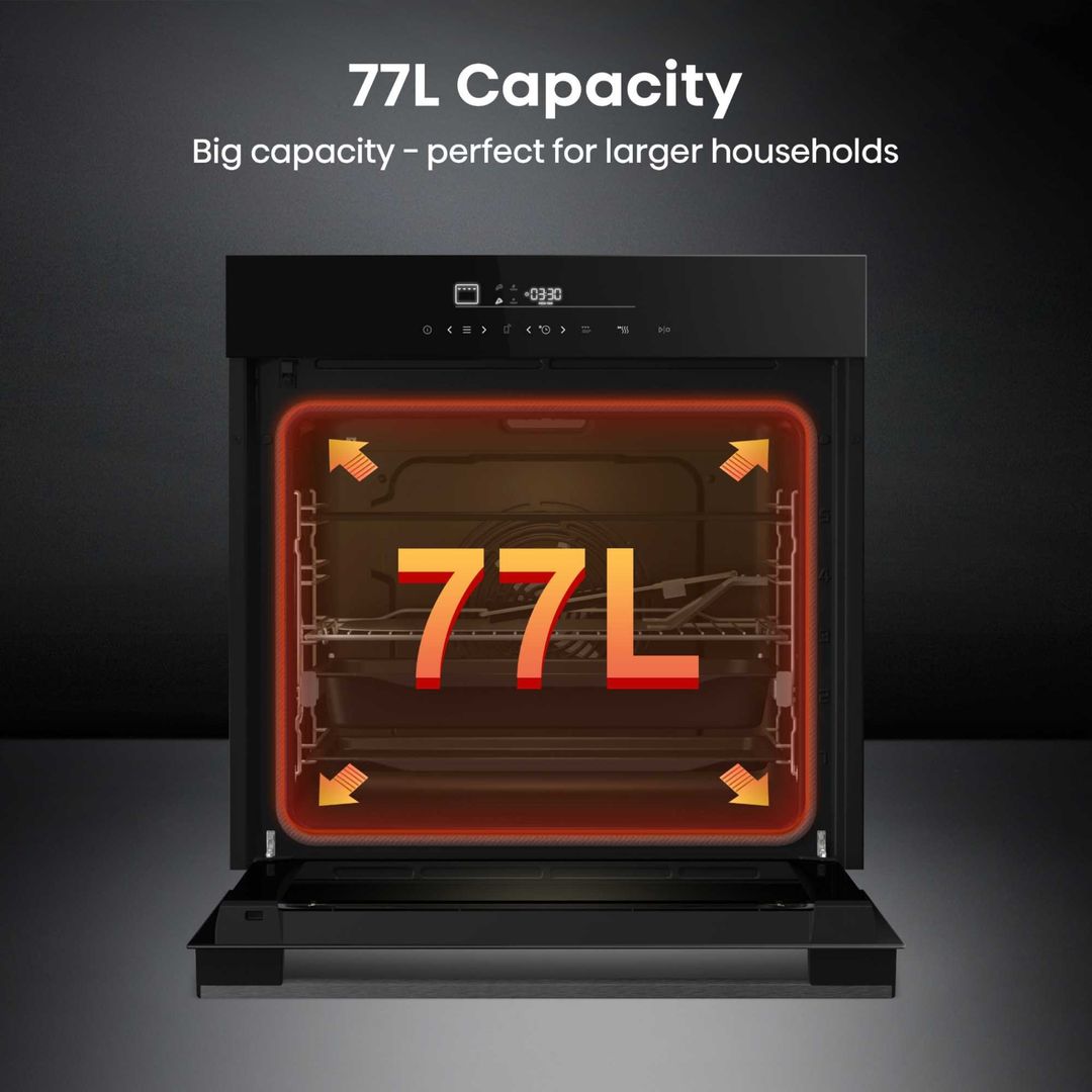HISENSE Hi6 BlackLine HO66FAPizzaChef Electric Pyrolytic Smart Oven - Jet Black, Black - Image 1