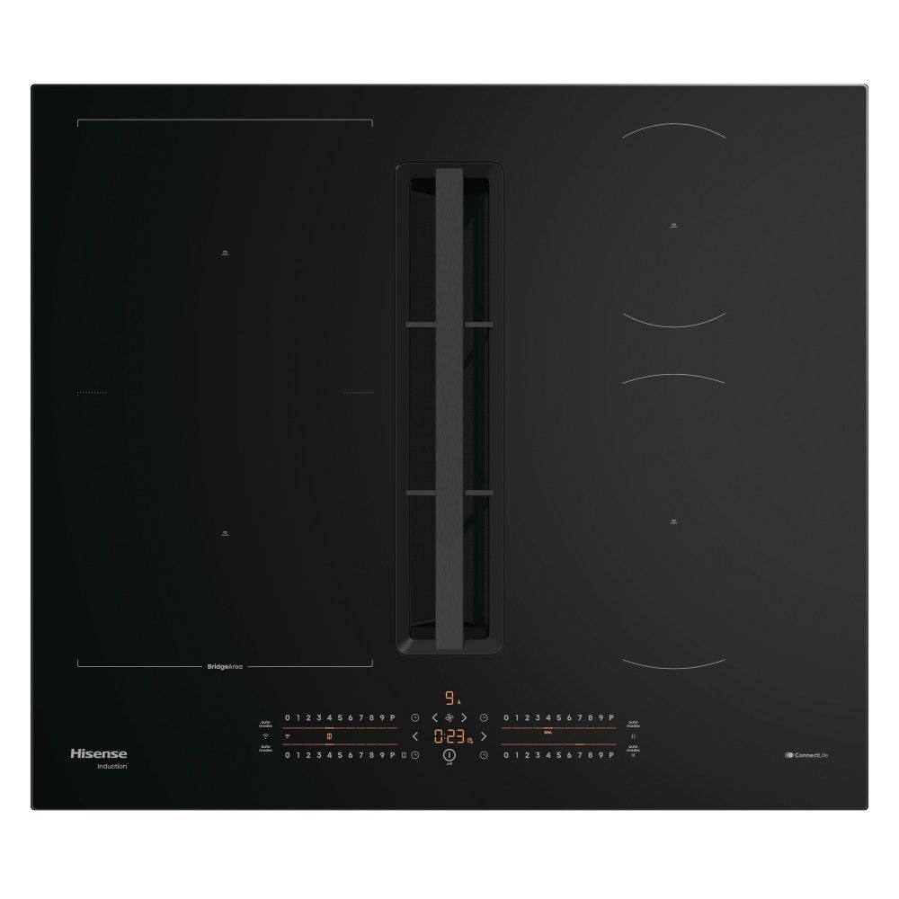 HISENSE Hi6 HEH6432BSCWF 60 cm Vented Electric Induction Smart Hob - Black, Black - Image 1