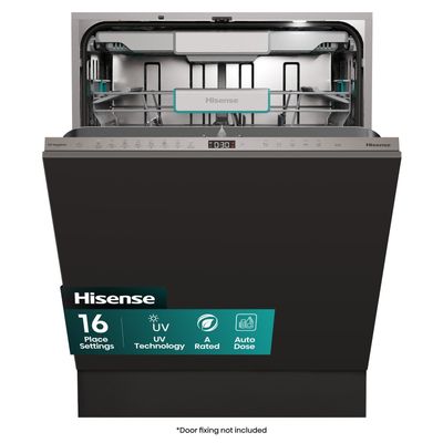 HISENSE UV Clean HV693A60UVADUK Full-size Fully Integrated WiFi-enabled Dishwasher, White