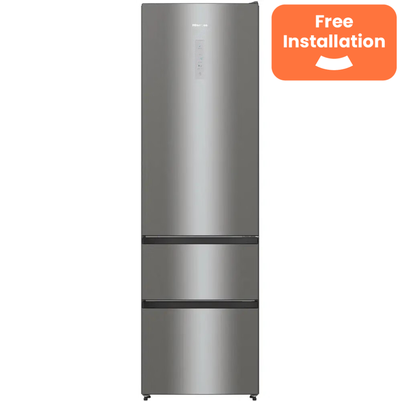 Hisense RM469N4ACDUK 60cm Frost Free Fridge Freezer - STAINLESS STEEL - Image 1