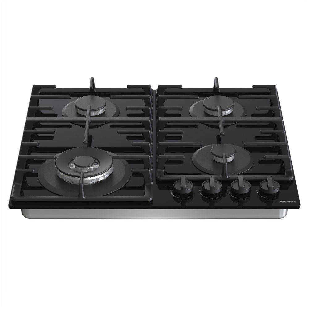 Hisense 60cm 4 Burner Gas on Glass Hob - Black - Image 1