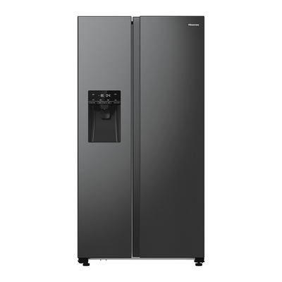Hisense RS5P535NTFDUK PureFlat American Fridge Freezer Ice & Water Non-Plumbed - BLACK STEEL