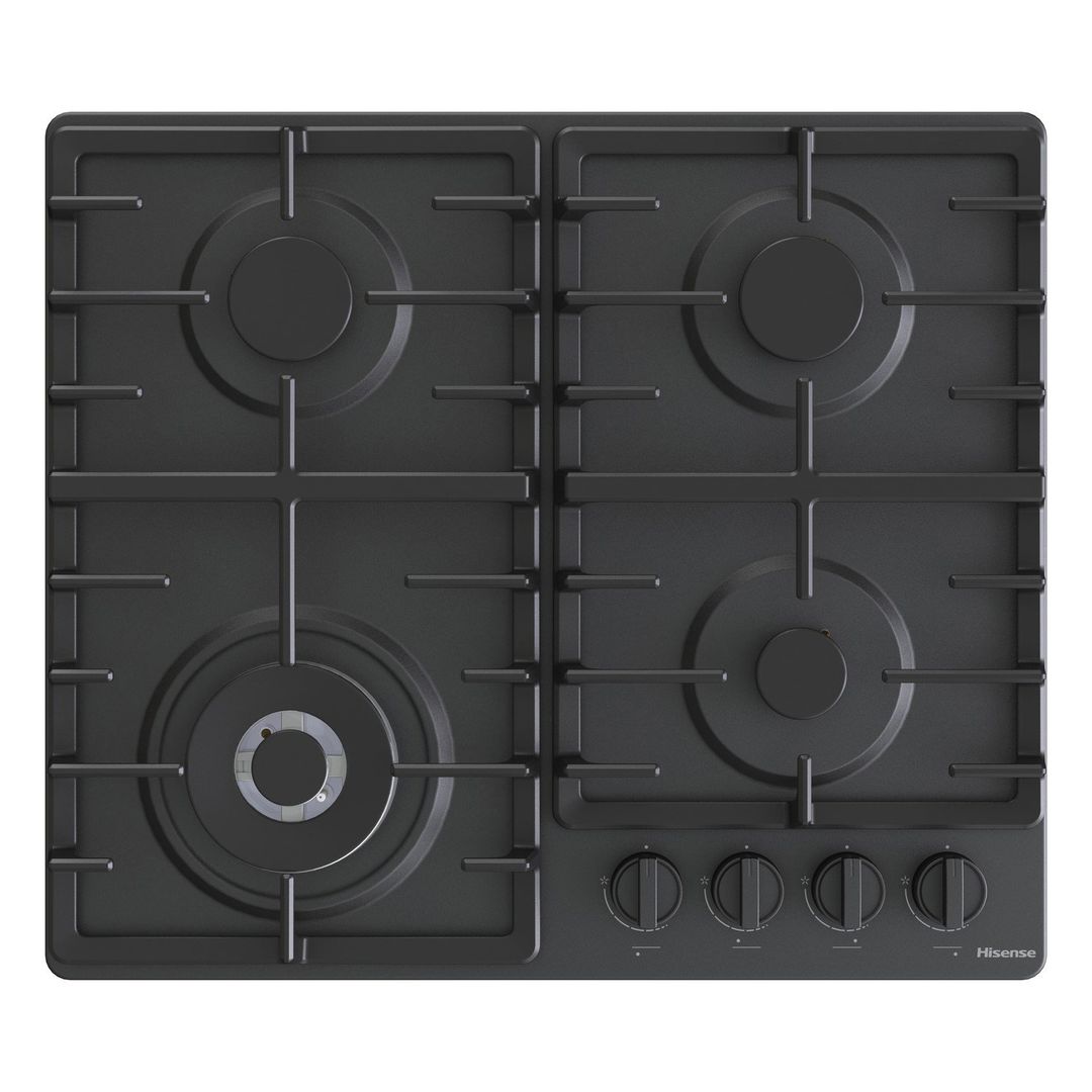 Hisense GM663BHF 60cm 4 Burner Gas Hob - BLACK - Image 1