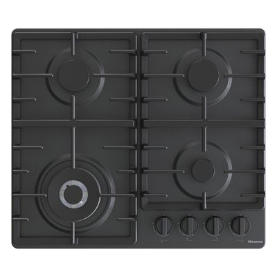 Hisense GM663BHF 60cm 4 Burner Gas Hob - BLACK