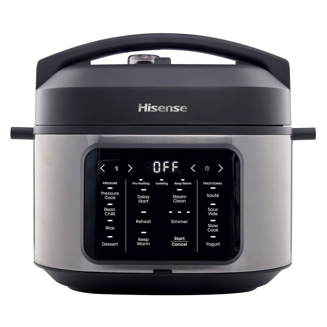 Hisense HMC6SBUK 6L Multicooker - Stainless Steel & Black - Image 1