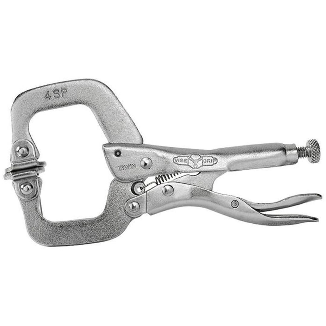 IRWIN 4Sp Locking C Clamp Swivel Pad 100mm (4In) - Grey - Image 1