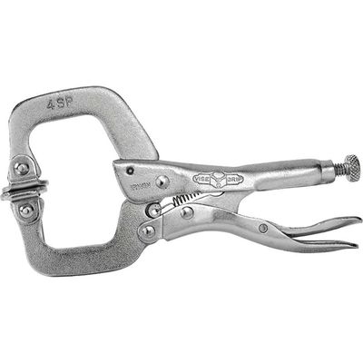 IRWIN 4Sp Locking C Clamp Swivel Pad 100mm (4In) - Grey - Thumbnail 2