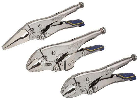 IRWIN Fast Release Locking Pliers Set Of 3 7R 9Ln & 10Wr - Grey - Thumbnail 2
