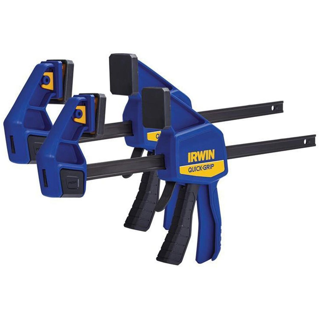 IRWIN Quick-Change Medium-Duty Bar Clamp 300mm (12in) (Twin Pack) - Grey - Image 1