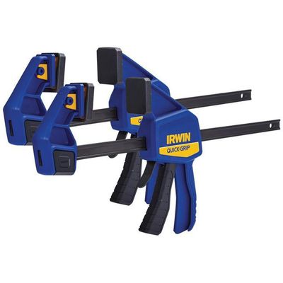 IRWIN Quick-Change Medium-Duty Bar Clamp 300mm (12in) (Twin Pack) - Grey