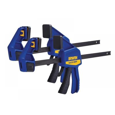 IRWIN Quick-Change Medium-Duty Bar Clamp 300mm (12in) (Twin Pack) - Grey - Thumbnail 3