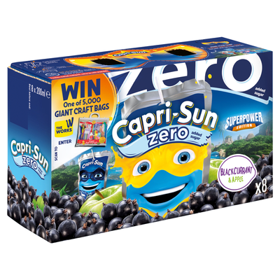 Capri-Sun Zero Apple and Blackcurrant 8 x 200ml Kids' Juice Drink
