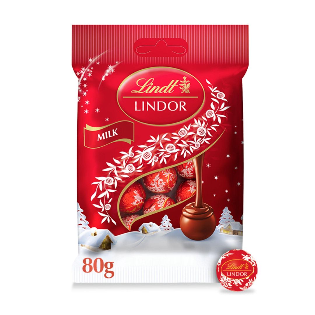 Lindt Lindor Christmas Milk Chocolate Mini Truffles Bag 80g - Image 1