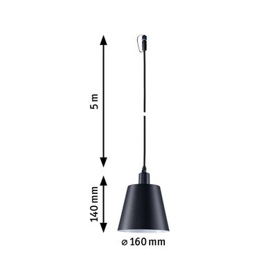 PAULMANN Plug & Shine Kofia Pendant Outdoor Light - E14, Anthracite