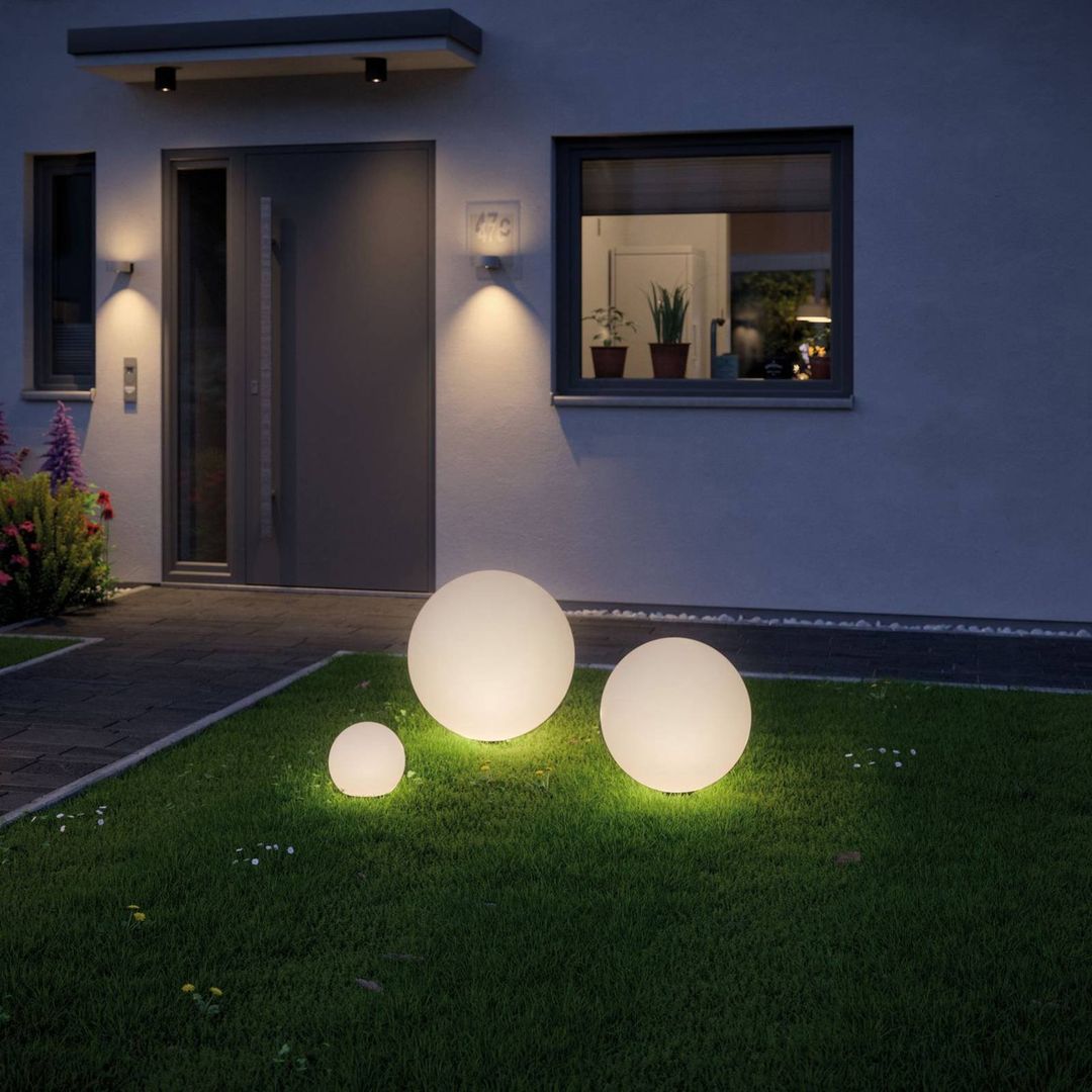 PAULMANN Plug & Shine Globe Outdoor LED Light - 20 cm, Warm White - Image 1