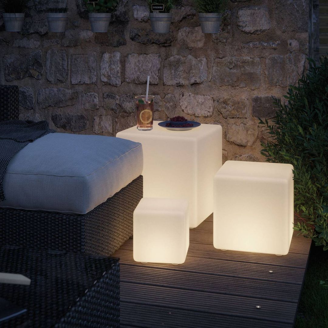 PAULMANN Plug & Shine Cube Outdoor LED Light - 30 cm, Warm White - Image 1