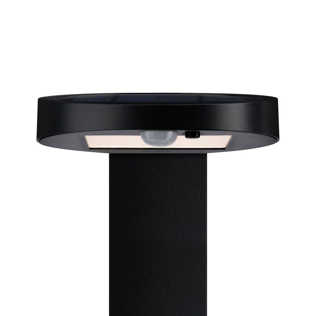 PAULMANN Ryse Motion Sensor Solar Outdoor LED Bollard Light - Anthracite - Image 1