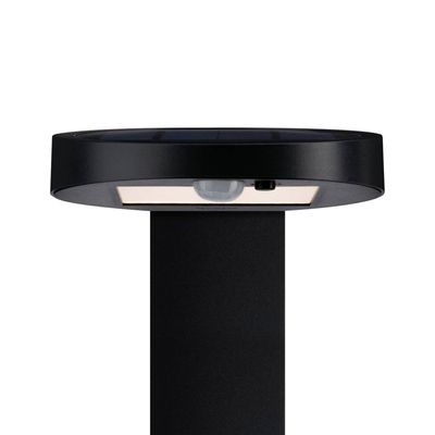 PAULMANN Ryse Motion Sensor Solar Outdoor LED Bollard Light - Anthracite