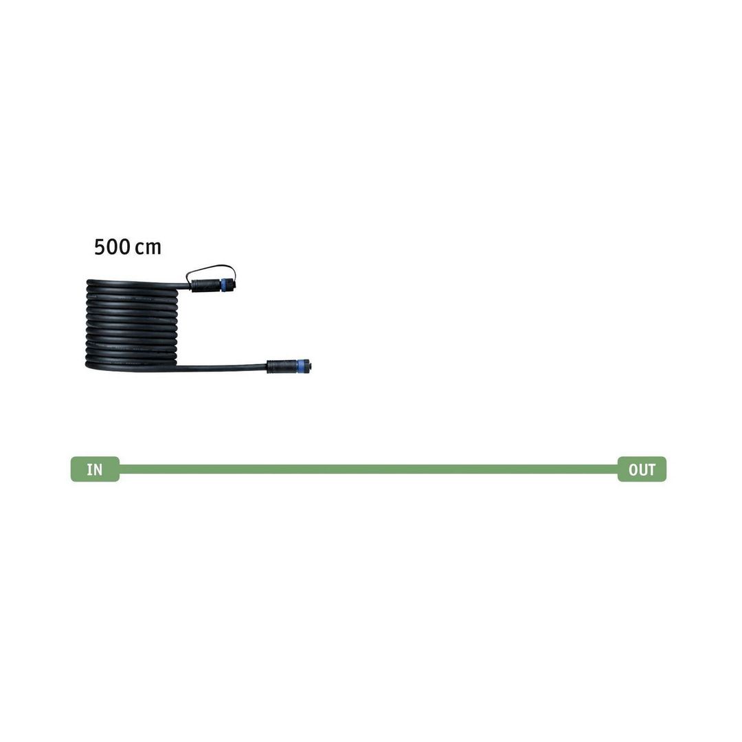 PAULMANN Plug & Shine Outdoor Spotlight Cable - 5 m, 1-in / 1-out - Image 1