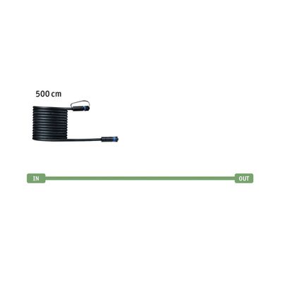 PAULMANN Plug & Shine Outdoor Spotlight Cable - 5 m, 1-in / 1-out