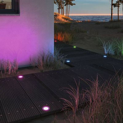 PAULMANN Plug & Shine Floor Smart Recessed Spotlight - Stainless Steel, Stainless Steel