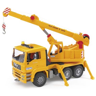Bruder MAN TGA Crane truck Detailed Vehicle & Playset Model - Yellow