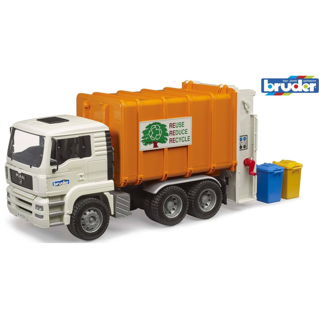 Bruder MAN TGA Rear Loading Garbage Truck Playset - Image 1
