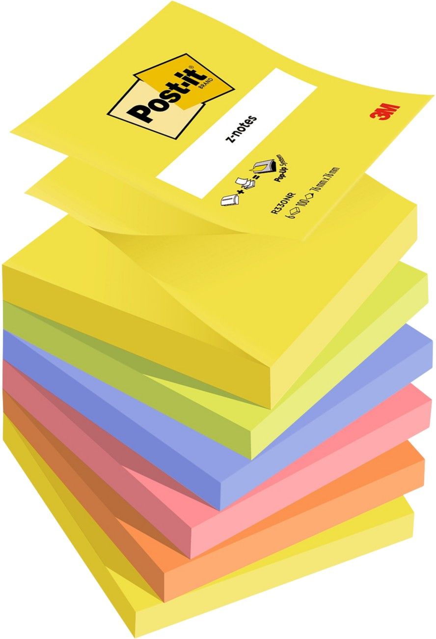 3M R330NRB note paper Square Multicolour 100 sheets Self-adhesive - Image 1