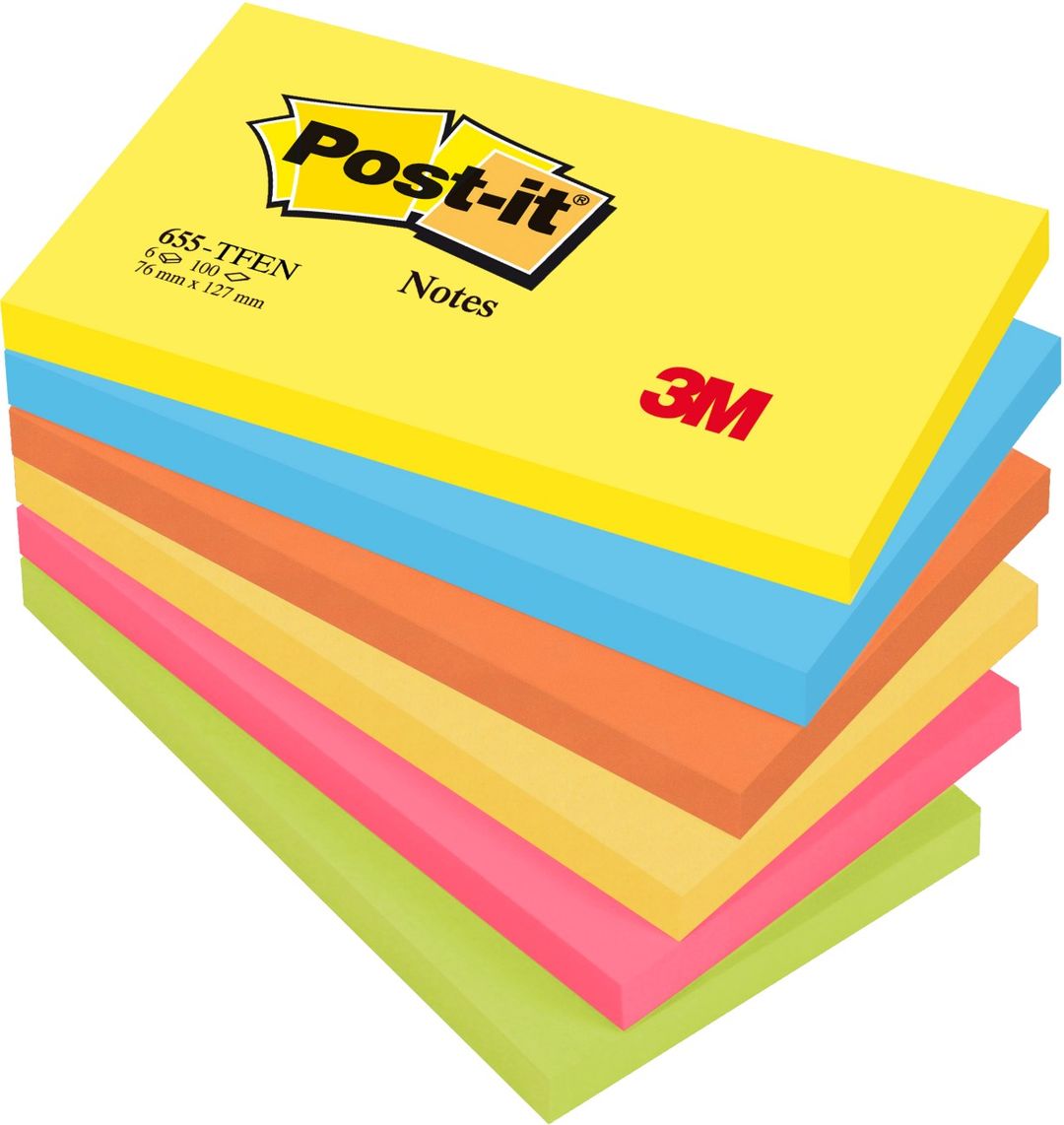 Post-It 655-TFEN note paper Rectangle Multicolour 100 sheets Self-adhesive - Image 1