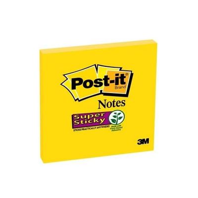 Post-it Super Sticky Notes 76x76mm 90 Sheets Ultra Yellow (Pack 6) 654-S6 - 7100174970