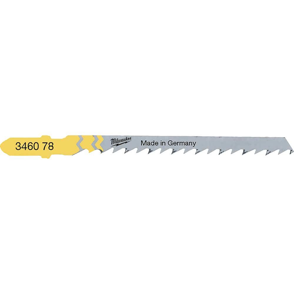 Milwaukee T244D Wood and Plastic Curve Cutting Jigsaw Blades Pack of 5 - Image 1