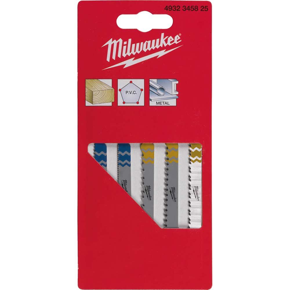 Milwaukee 5 Piece Jigsaw Blade Set Pack of 5 - Image 1