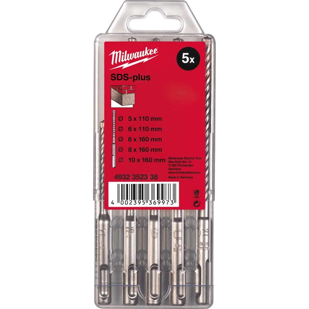 Milwaukee 5 Piece SDS Plus Masonry Drill Bit Set - Image 1