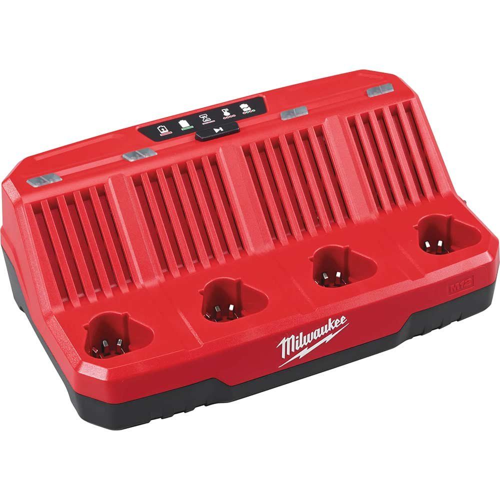 Milwaukee M12 C4 12v 4 Bay Multi Battery Charger 240v - Image 1