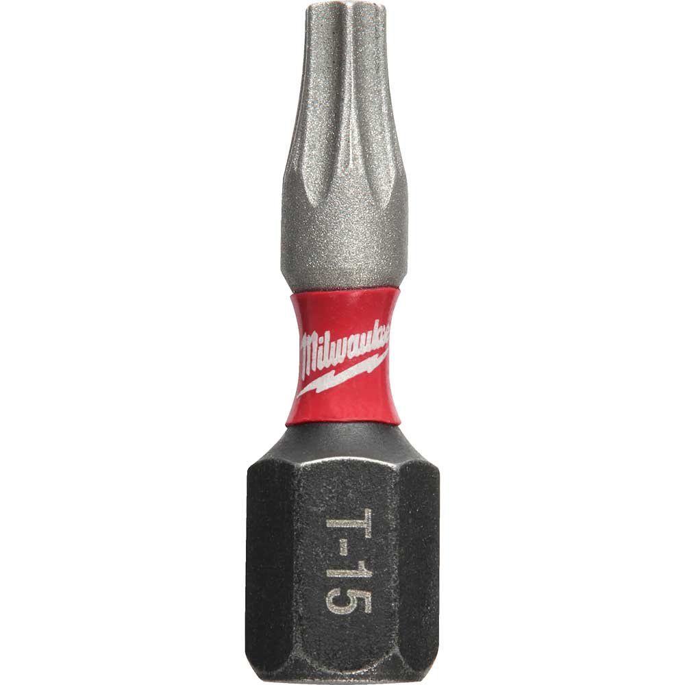 Milwaukee Shockwave Impact Duty Torx Screwdriver Bits TX15 25mm Pack of 2 - Image 1
