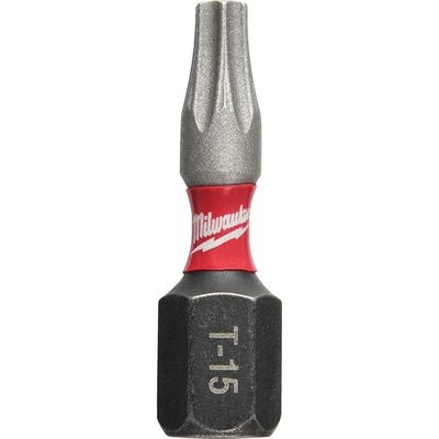 Milwaukee Shockwave Impact Duty Torx Screwdriver Bits TX15 25mm Pack of 2