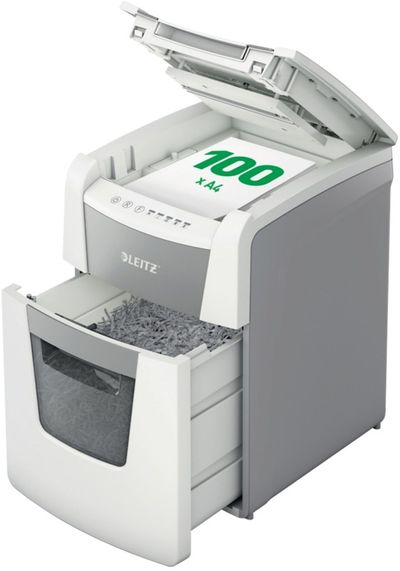 LEITZ IQ AutoFeed Small Office 100 P5 Micro Cut Paper Shredder