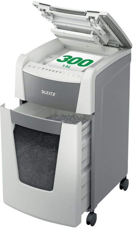 LEITZ IQ AutoFeed Office 300 P4 Cross Cut Paper Shredder - Image 1