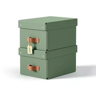Leitz Puro Storage Box with lid. small. 7L. 100% recycled card. pack o - Thumbnail 2