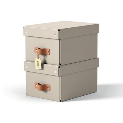 Leitz Puro Storage Box with lid. small. 7L. 100% recycled card. pack o