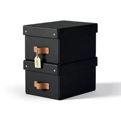 Leitz Puro Storage Box with lid. small. 7L. 100% recycled card. pack o - Thumbnail 2