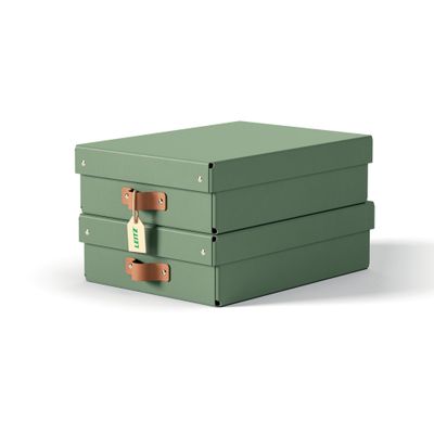 Leitz Puro Storage Box with lid. medium low. 8L. 100% recycled card. p