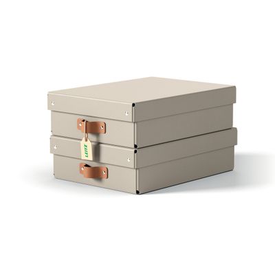 Leitz Puro Storage Box with lid. medium low. 8L. 100% recycled card. p