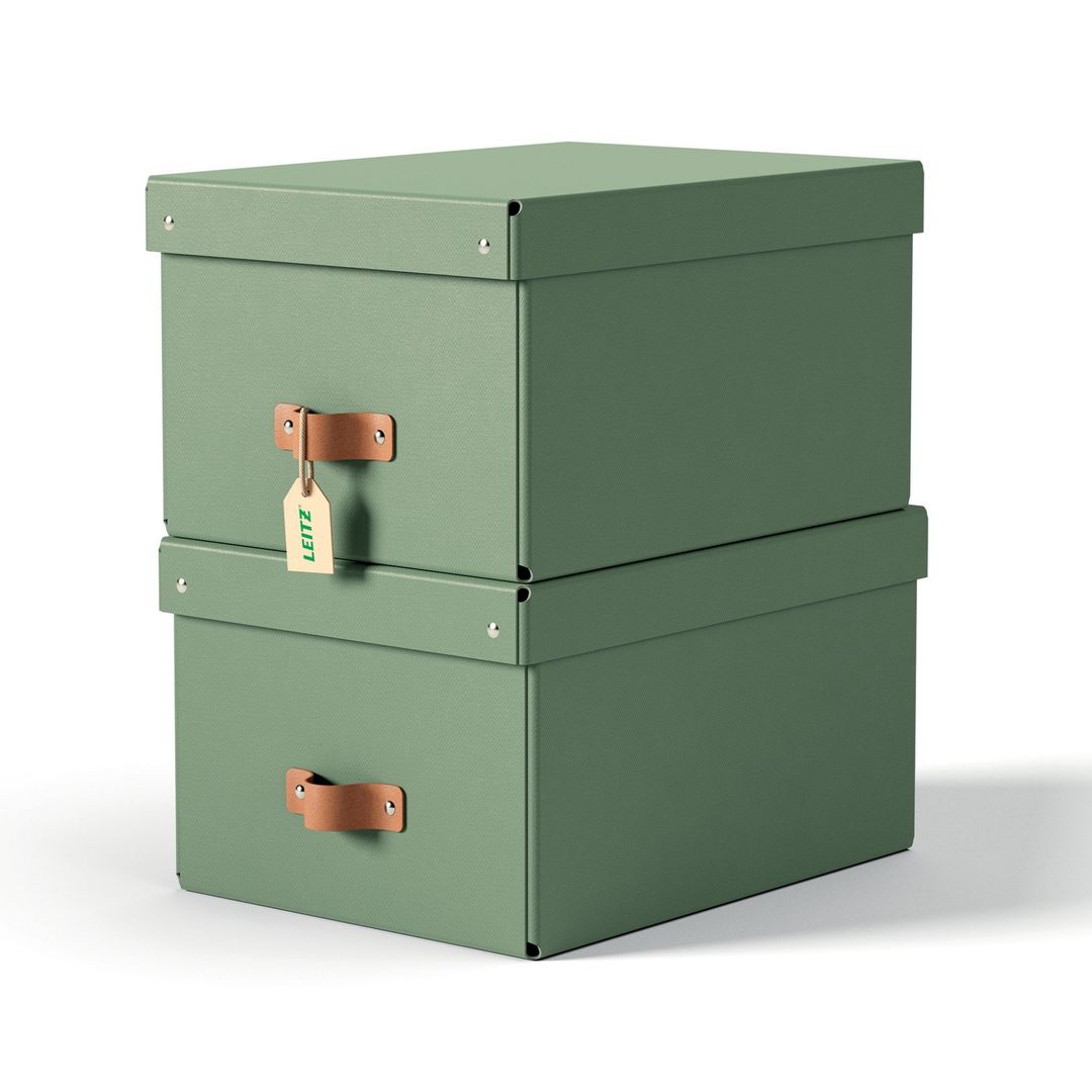 Leitz Puro Storage Box with lid. medium. 17L. 100% recycled card. pack - Image 1