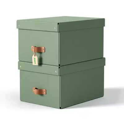 Leitz Puro Storage Box with lid. medium. 17L. 100% recycled card. pack - Thumbnail 2