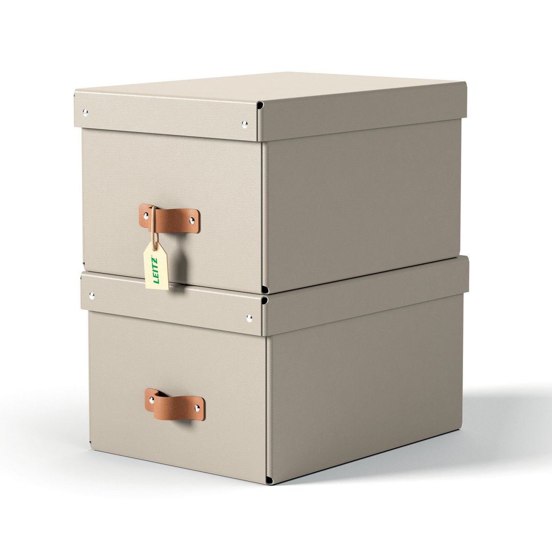 Leitz Puro Storage Box with lid. medium. 17L. 100% recycled card. pack - Image 1