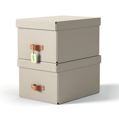 Leitz Puro Storage Box with lid. medium. 17L. 100% recycled card. pack