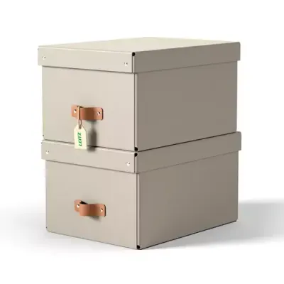 Leitz Puro Storage Box with lid. medium. 17L. 100% recycled card. pack - Thumbnail 2