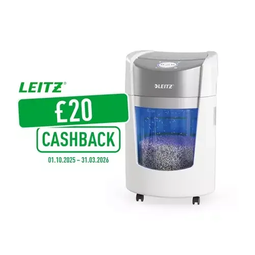 Leitz IQ OptiMax Home Office 225 Micro Cut Paper Shredder Security P5 15L White 70+ A4 sheets - 83581000 - Image 1